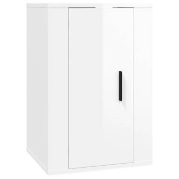 Wall Mounted TV Cabinet High Gloss White | 40x34.5x60 cm