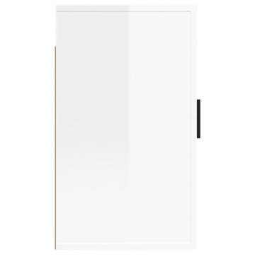 Wall Mounted TV Cabinet High Gloss White | 40x34.5x60 cm