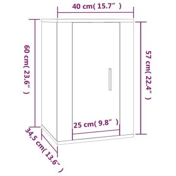 Wall Mounted TV Cabinet High Gloss White | 40x34.5x60 cm