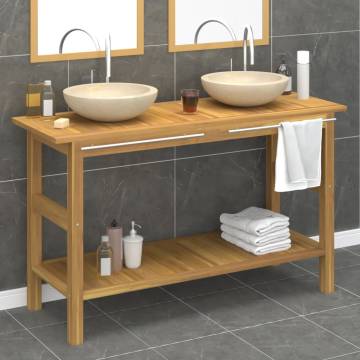 Stylish Bathroom Vanity Cabinet with Cream Marble Sinks