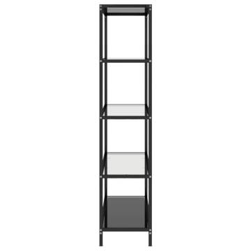 Black & Transparent Shelf 100x36x168 cm - Tempered Glass