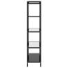 Black & Transparent Shelf 100x36x168 cm - Tempered Glass