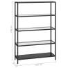 Black & Transparent Shelf 100x36x168 cm - Tempered Glass