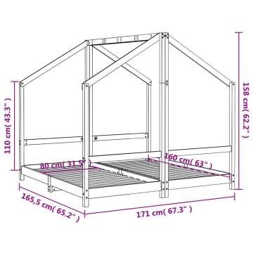 Kids Bed Frame 80x160 cm Solid Wood Pine - HipoMarket