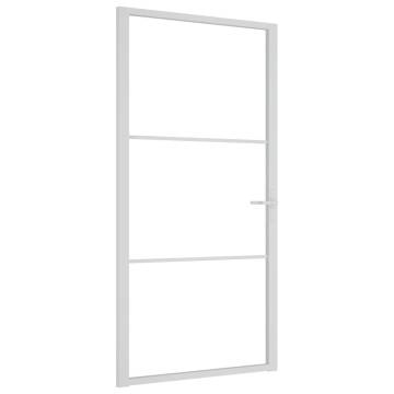 Interior Door 102.5x201.5 cm | White ESG Glass & Aluminium