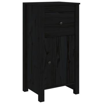 Black Solid Wood Pine Sideboard - 40x35x80 cm | HipoMarket