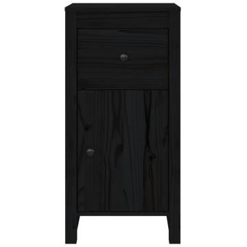 Black Solid Wood Pine Sideboard - 40x35x80 cm | HipoMarket