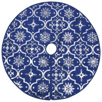 Luxury Blue Christmas Tree Skirt with Sock - 150 cm Fabric