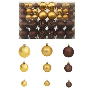 100 Piece Christmas Ball Set - Brown, Bronze & Gold