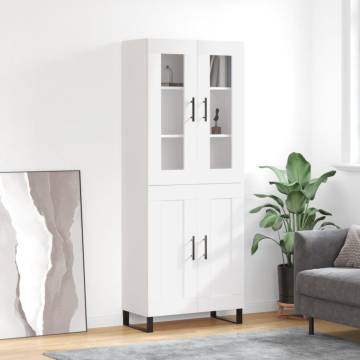 Elegant Highboard in White - 69.5x34x180 cm | Hipomarket