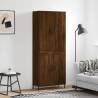 Highboard Brown Oak 69.5x34x180 cm Engineered Wood Colour brown oak Quantity in Package 1 Model 2 wood doors 