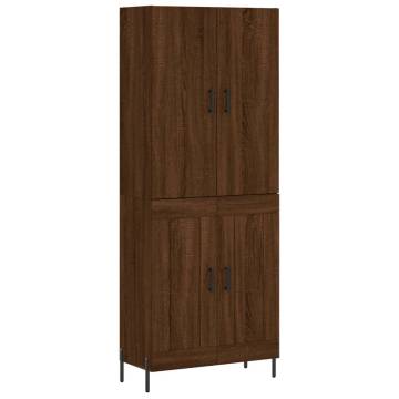 Stylish Highboard Brown Oak - 69.5x34x180 cm | Hipomarket UK