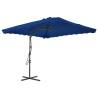 Outdoor Parasol with Steel Pole Blue 250x250x230 cm Colour blue Quantity in Package 1 