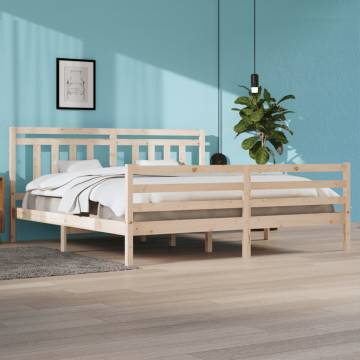 Solid Wood Bed Frame 200x200 cm - Timeless Design | HipoMarket