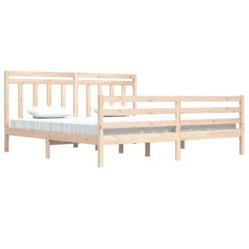 Solid Wood Bed Frame 200x200 cm - Timeless Design | HipoMarket