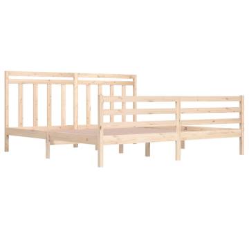 Solid Wood Bed Frame 200x200 cm - Timeless Design | HipoMarket