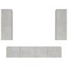 4 Piece Concrete Grey TV Cabinet Set - Stylish & Practical