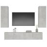 4 Piece Concrete Grey TV Cabinet Set - Stylish & Practical