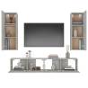 4 Piece Concrete Grey TV Cabinet Set - Stylish & Practical