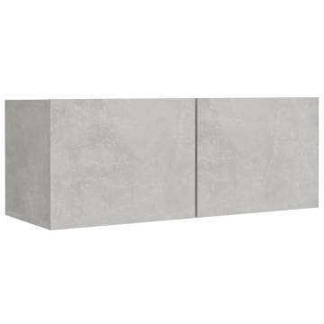 4 Piece Concrete Grey TV Cabinet Set - Stylish & Practical