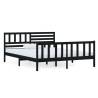 Black Solid Wood Bed Frame 120x200 cm - Durable & Stylish