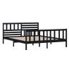 Black Solid Wood Bed Frame 120x200 cm - Durable & Stylish