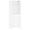 Highboard White 69.5x34x180 cm - Stylish Engineered Wood