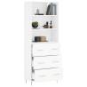 Highboard White 69.5x34x180 cm - Stylish Engineered Wood