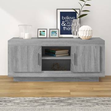 Stylish Grey Sonoma TV Cabinet - Engineered Wood | Hipo Market