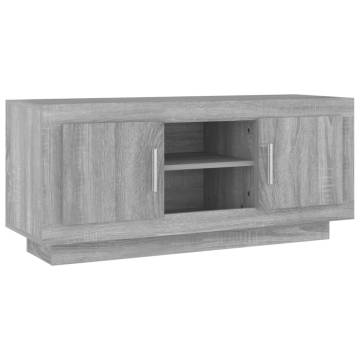 Stylish Grey Sonoma TV Cabinet - Engineered Wood | Hipo Market