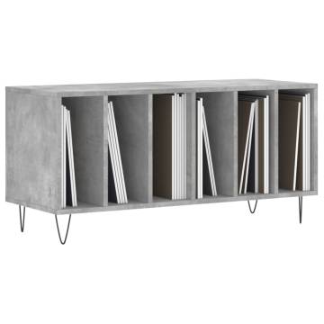 Stylish Record Cabinet - Concrete Grey 100x38x48 cm