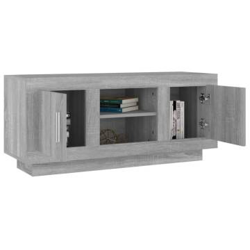 Stylish Grey Sonoma TV Cabinet - Engineered Wood | Hipo Market