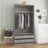 Wardrobe Concrete Grey 100x50x200 cm Engineered Wood Colour concrete grey Size 100 x 50 x 200 cm Quantity in Package 1 Amount 2 drawers 