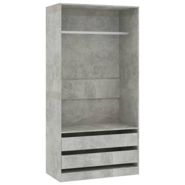 Concrete Grey Wardrobe 100x50x200 cm | Stylish Storage Solution