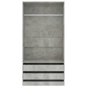 Concrete Grey Wardrobe 100x50x200 cm | Stylish Storage Solution