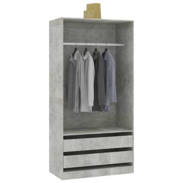 Concrete Grey Wardrobe 100x50x200 cm | Stylish Storage Solution