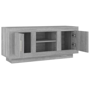 Stylish Grey Sonoma TV Cabinet - Engineered Wood | Hipo Market