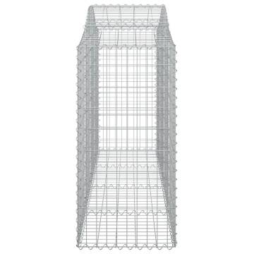 Arched Gabion Baskets 7 pcs - Galvanised Iron Garden Barriers