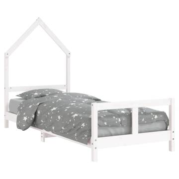 Kids Bed Frame White 80x200 cm | Solid Pine Wood Design