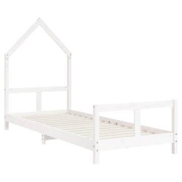 Kids Bed Frame White 80x200 cm | Solid Pine Wood Design