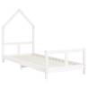 Kids Bed Frame White 80x200 cm | Solid Pine Wood Design