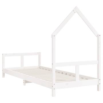 Kids Bed Frame White 80x200 cm | Solid Pine Wood Design