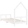 Kids Bed Frame White 80x200 cm | Solid Pine Wood Design