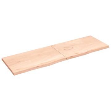 Bathroom Countertop 200x60 cm | Untreated Solid Oak Wood