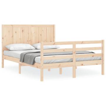 King Size Solid Wood Bed Frame with Headboard | HipoMarket