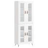 Stylish Highboard in High Gloss White - 69.5x34x180 cm