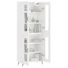 Stylish Highboard in High Gloss White - 69.5x34x180 cm