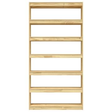 Solid Pinewood Book Cabinet & Room Divider - 100x30x200 cm