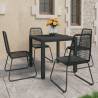 5 Piece Garden Dining Set PVC Rattan Black Colour black Size 79 cm table length Number of 4 