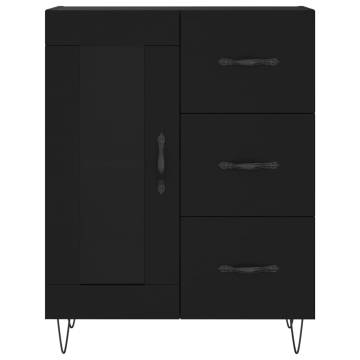 Stylish Highboard Black - Engineered Wood 69.5x34x180 cm